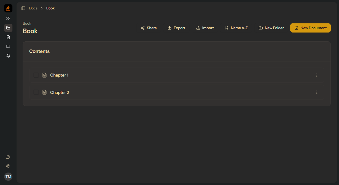 Project organization dashboard